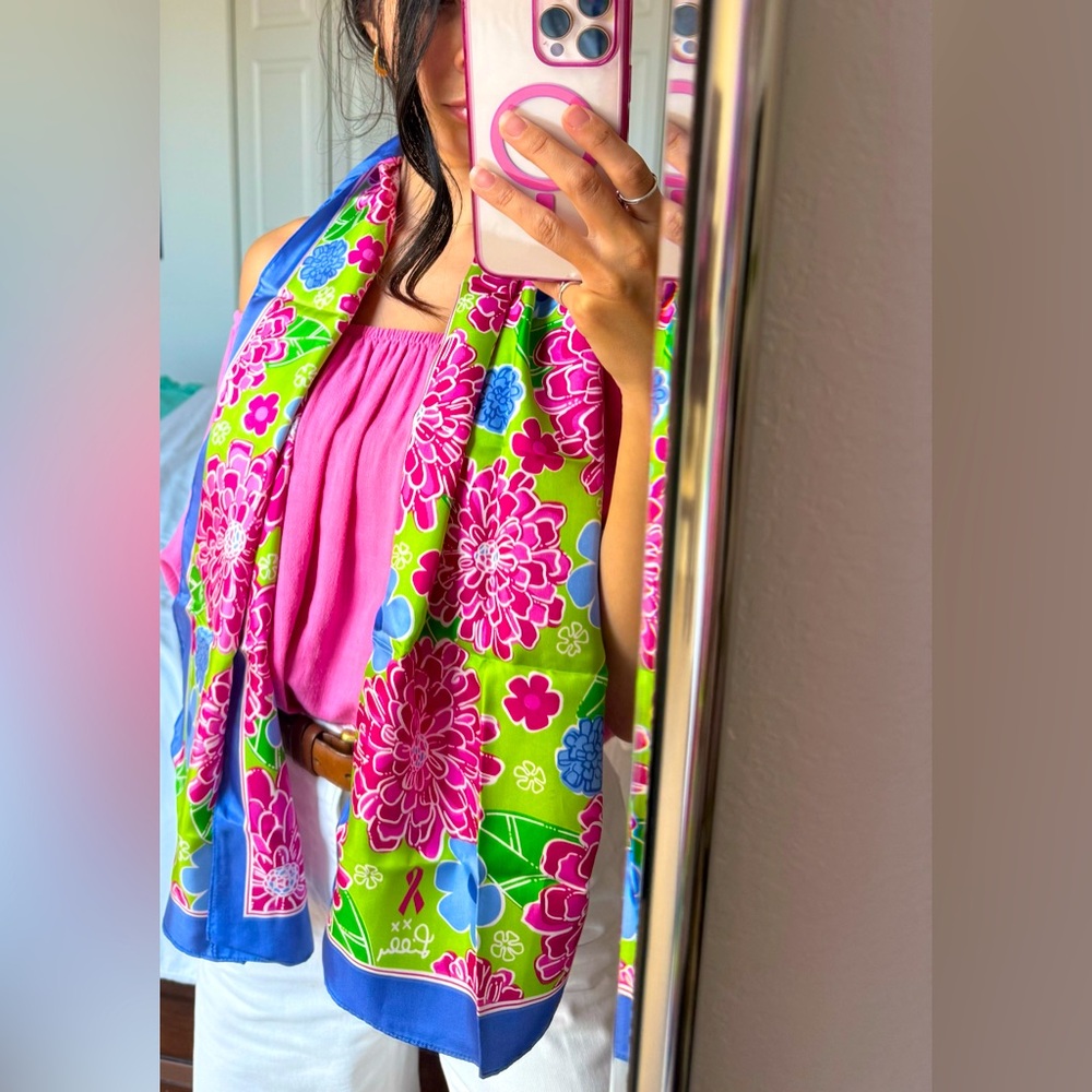 Lily pulitzer 100% silk limited edition Ford scarf.